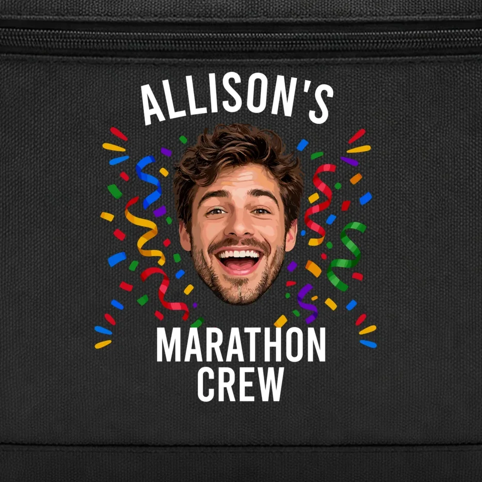 Marathon Personalized Photo Custom Gift - Runner Name & Face Marathon Crew Briefcase - Front - Close-up