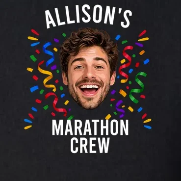 Marathon Personalized Photo Custom Gift - Runner Name & Face Marathon Crew Men's Pullover Quarter Zip - Front - Close-up
