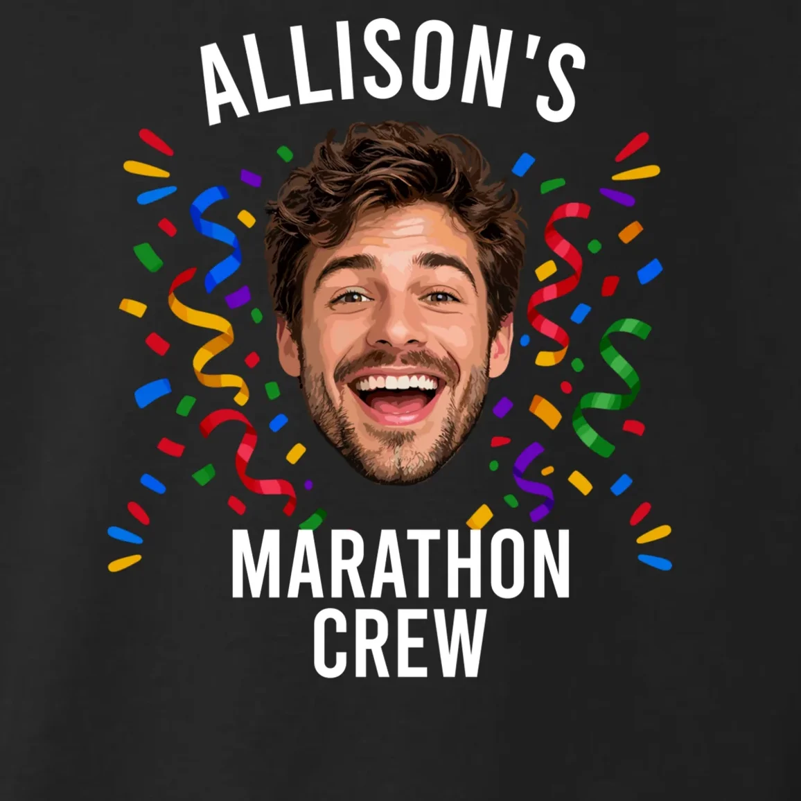 Marathon Personalized Photo Custom Gift - Runner Name & Face Marathon Crew Toddler Hoodie - Front - Close-up