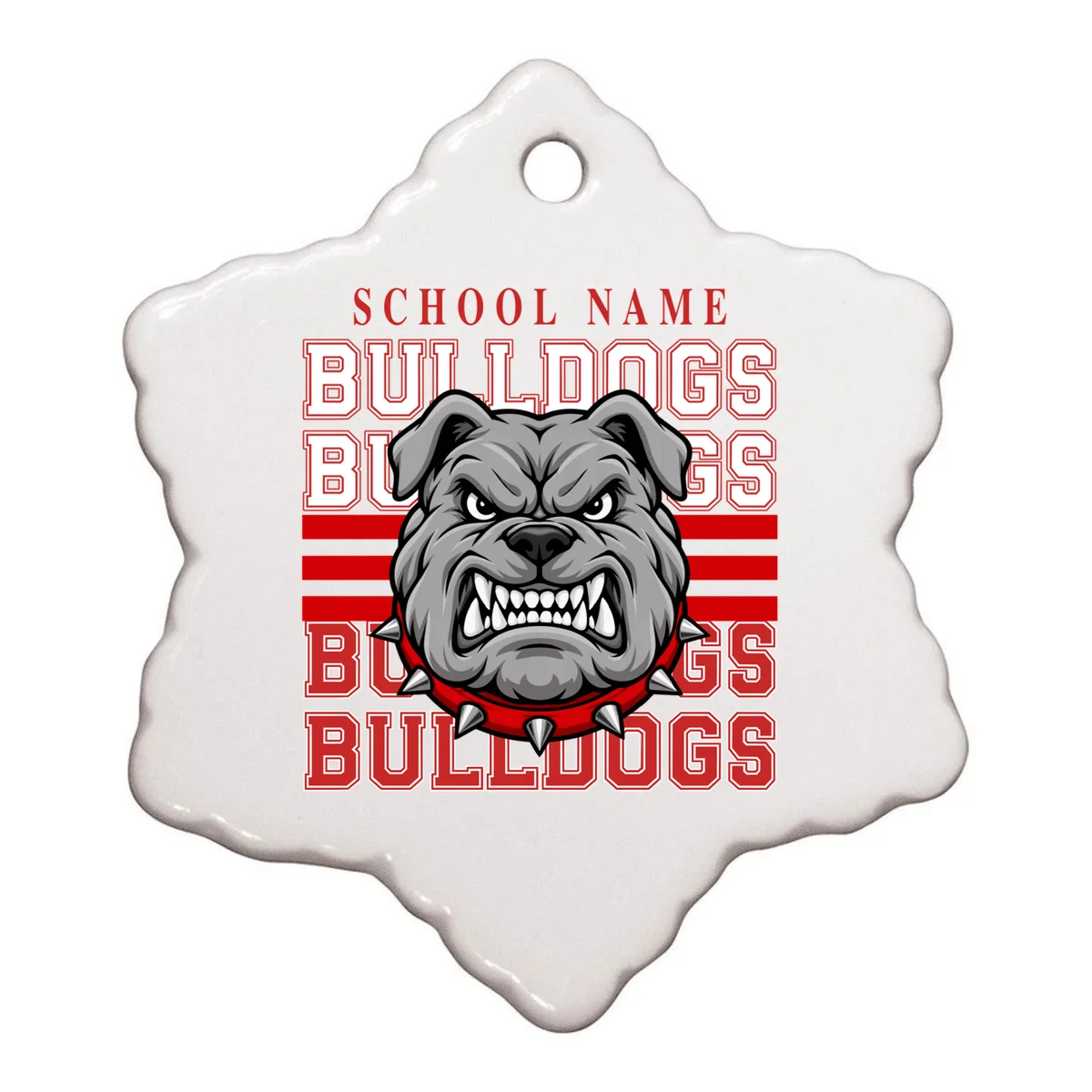 Custom School Gators Mascot Personalized Team Name Gift - School Spirit and Team Pride Ornament - Front