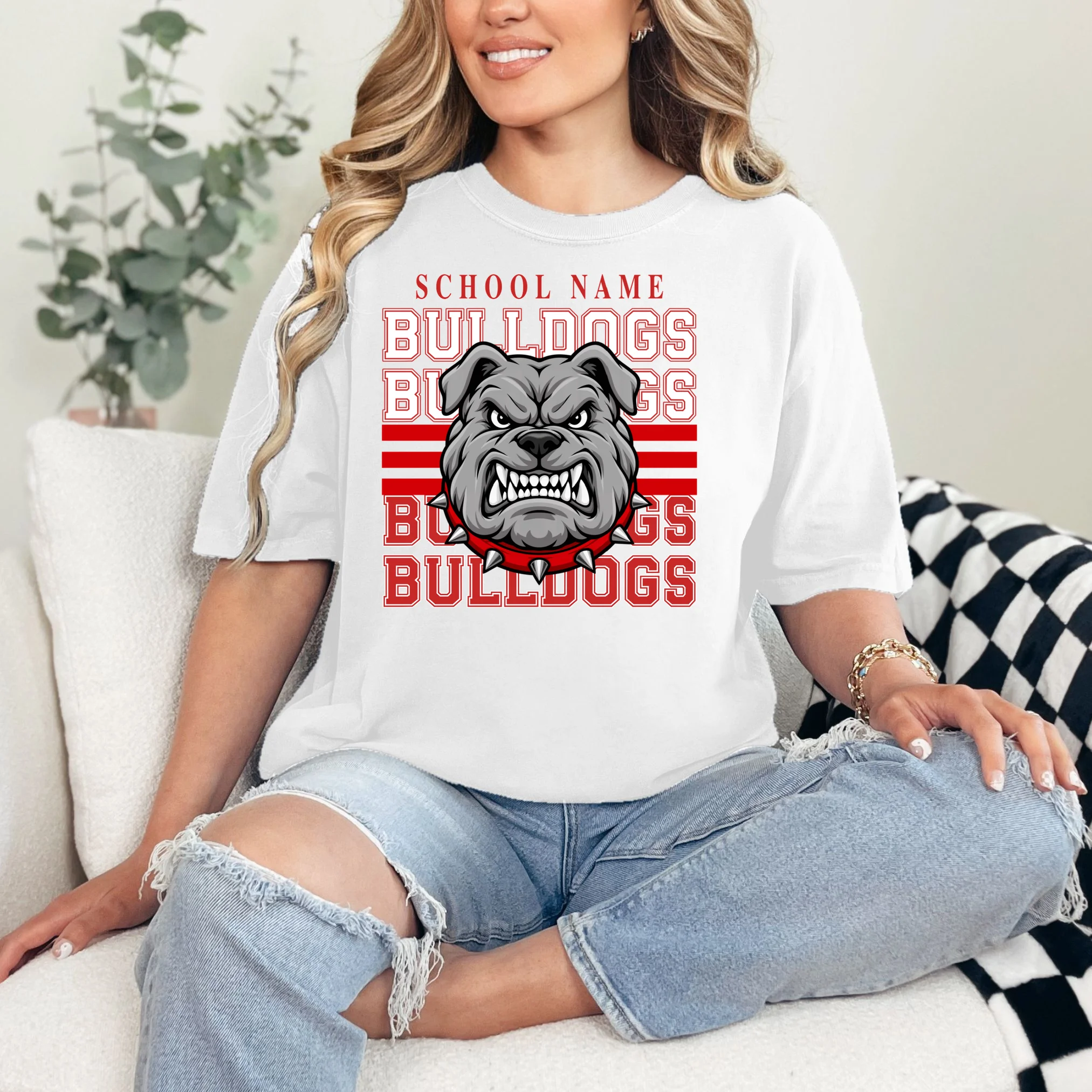 Custom School Gators Mascot Personalized Team Name Gift - School Spirit and Team Pride Comfort Colors Unisex T-Shirt - Front 1