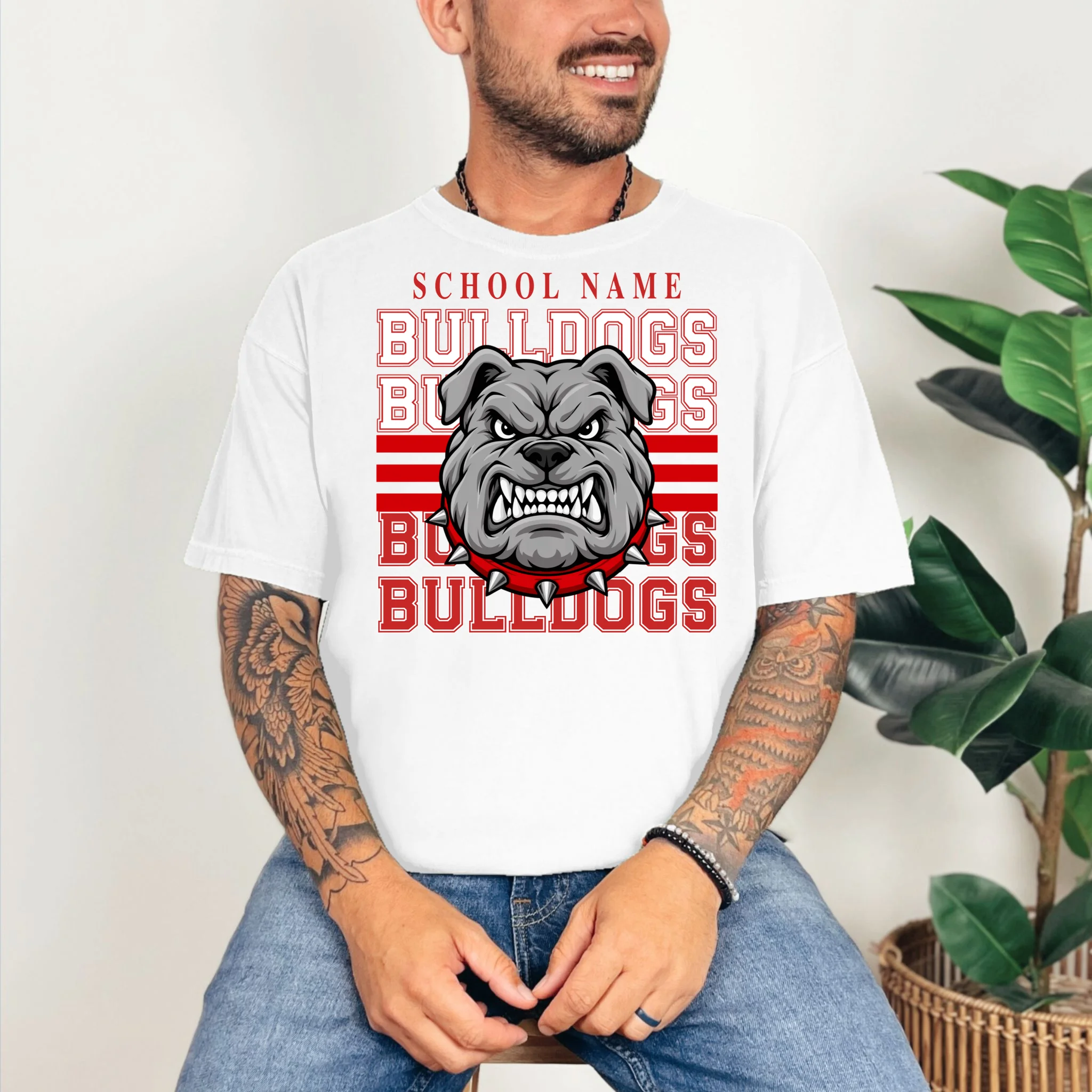 Custom School Gators Mascot Personalized Team Name Gift - School Spirit and Team Pride Comfort Colors Unisex T-Shirt - Front 2