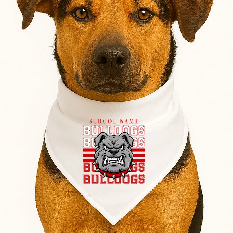 Custom School Gators Mascot Personalized Team Name Gift - School Spirit and Team Pride Dog Bandana - Front 1