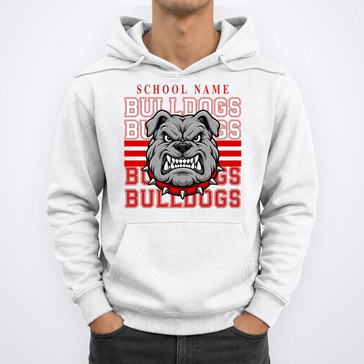 Custom School Gators Mascot Personalized Team Name Gift - School Spirit and Team Pride Men's Hoodie - Front 1