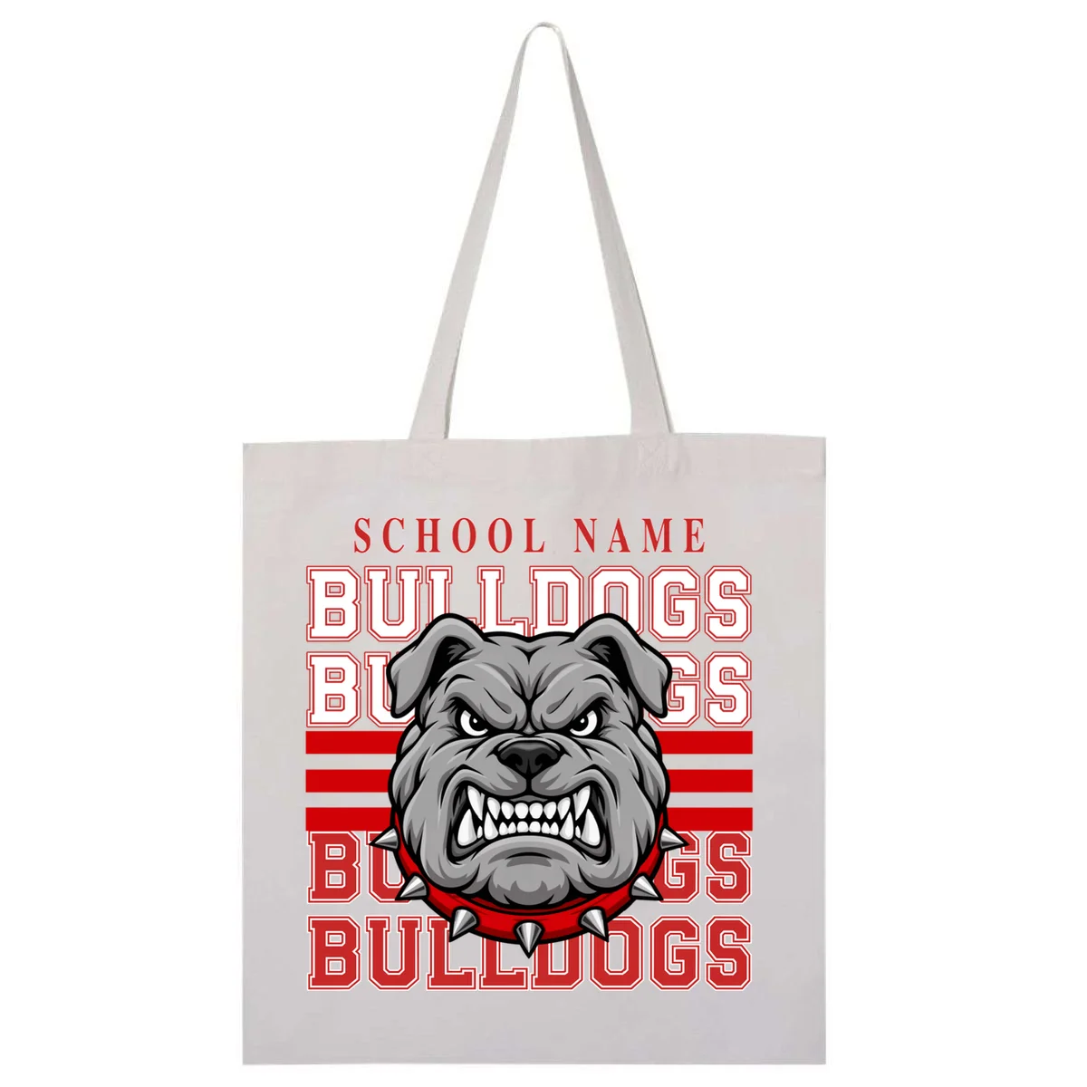 Custom School Gators Mascot Personalized Team Name Gift - School Spirit and Team Pride Tote Bag - Front