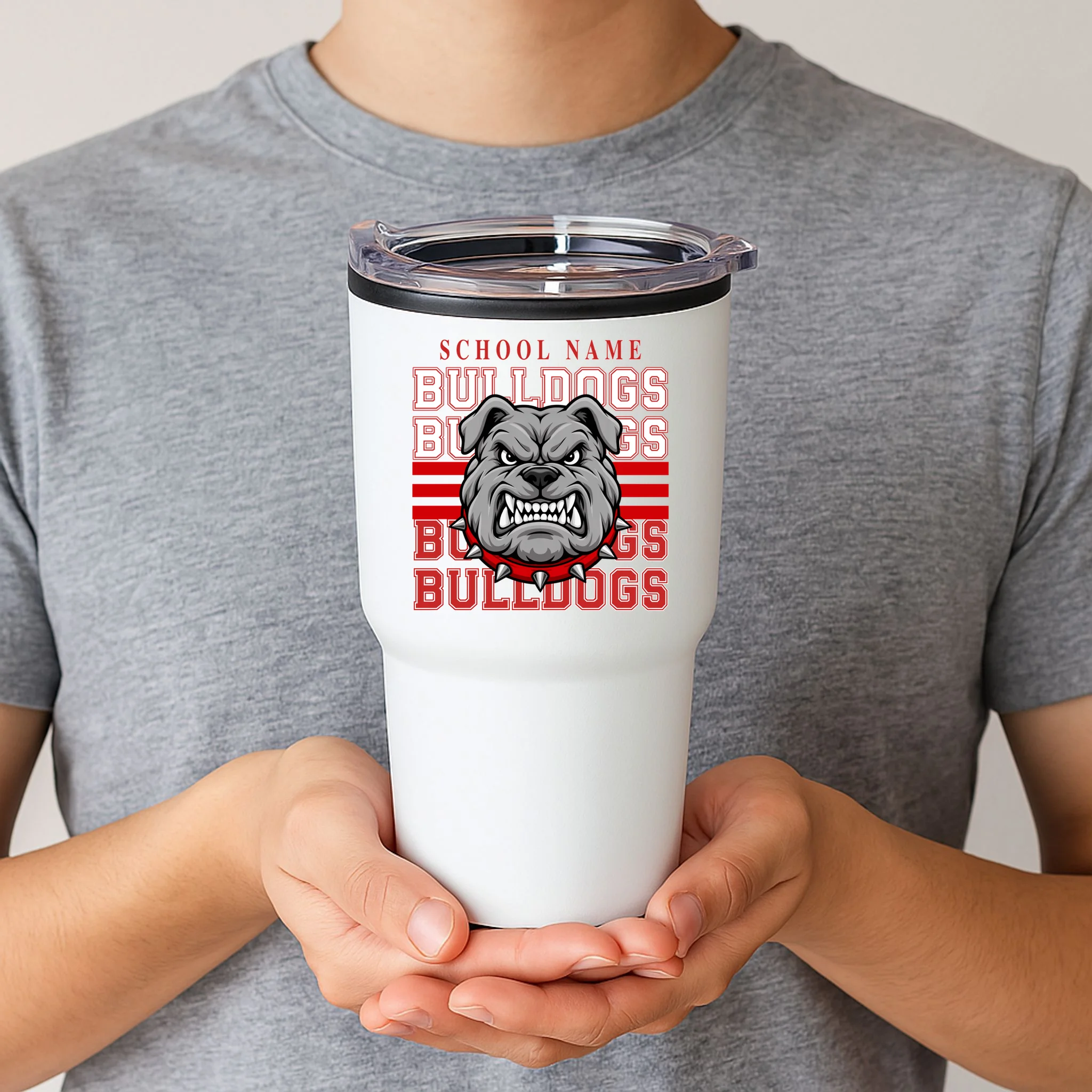 Custom School Gators Mascot Personalized Team Name Gift - School Spirit and Team Pride 20oz Tumbler - Front 1
