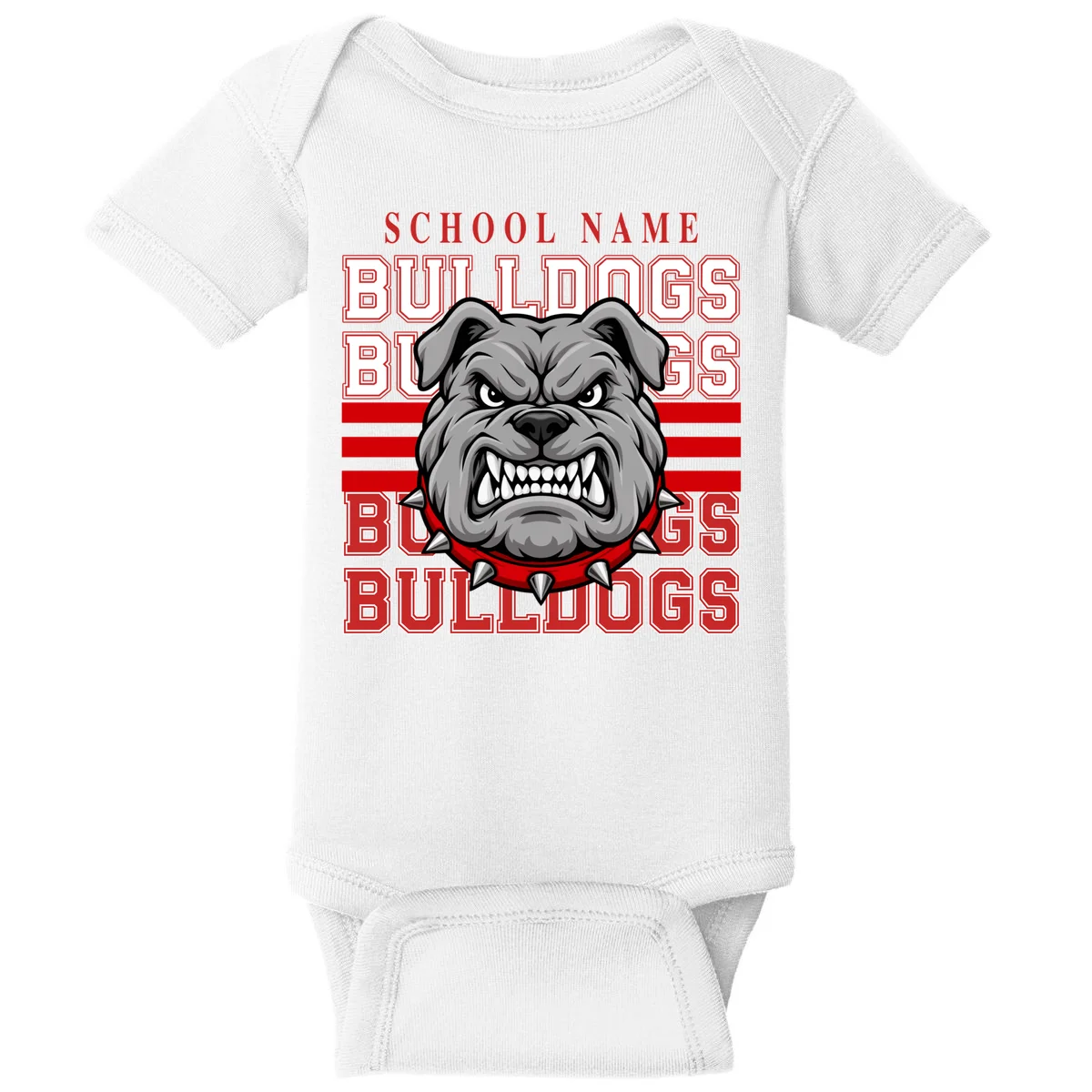 Custom School Gators Mascot Personalized Team Name Gift - School Spirit and Team Pride Baby Bodysuit - Front