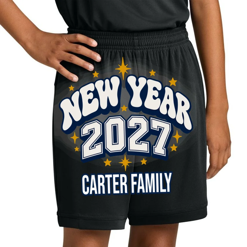 New Year 2027 Family Matching Shirt Design Kids Shorts - Front 1