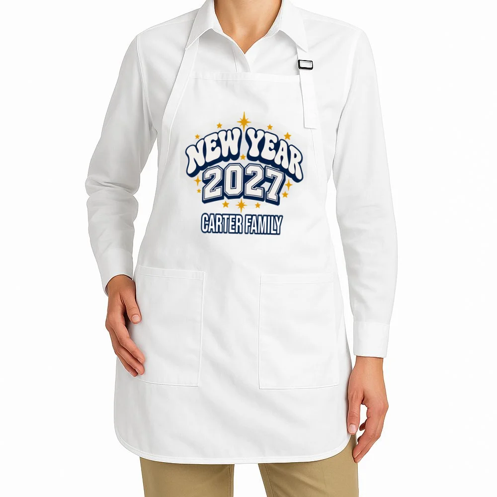 New Year 2027 Family Matching Shirt Design Apron - Front 1