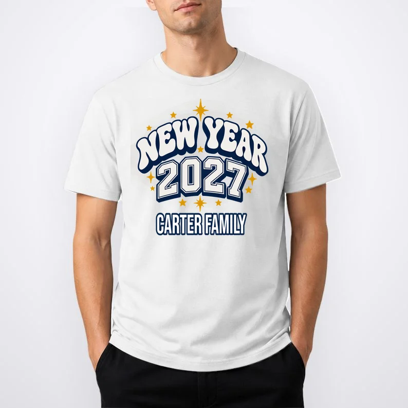 New Year 2027 Family Matching Shirt Design Men's T-Shirt - Front 1