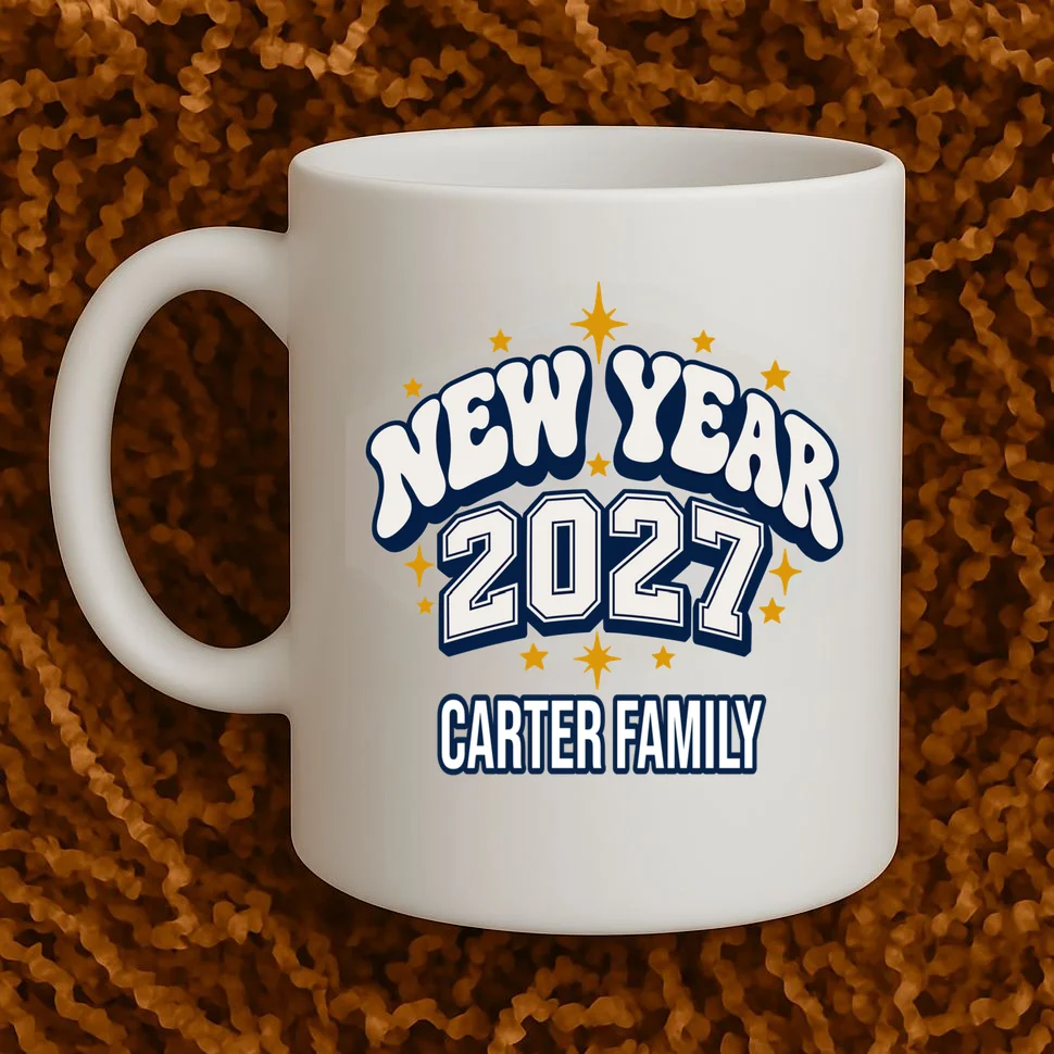 New Year 2027 Family Matching Shirt Design Mug - Front 1