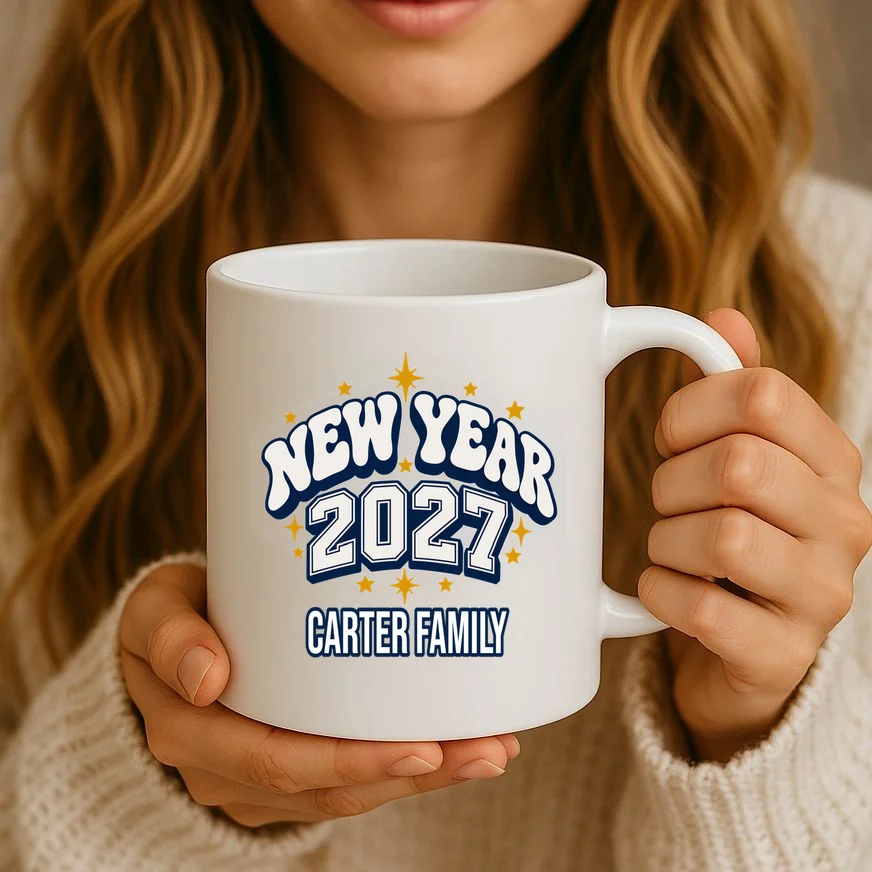 New Year 2027 Family Matching Shirt Design Mug - Front 2