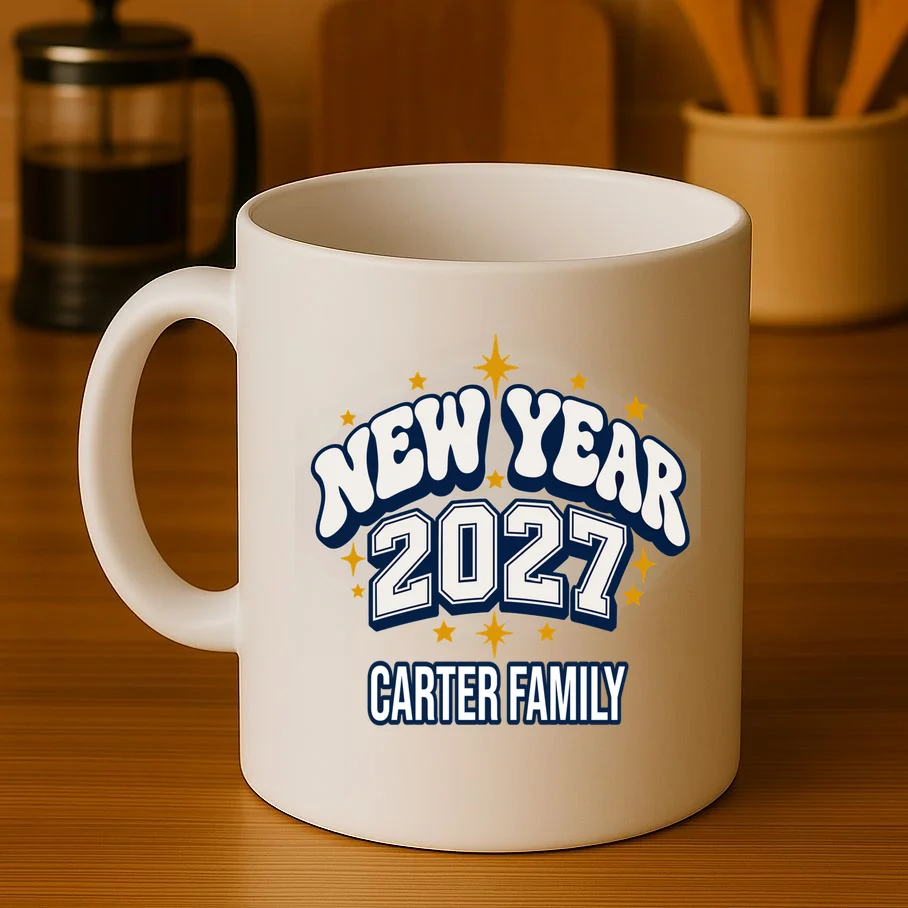 New Year 2027 Family Matching Shirt Design Mug - Front 3