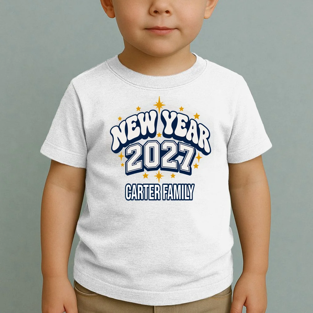 New Year 2027 Family Matching Shirt Design Toddler T-Shirt - Front 1