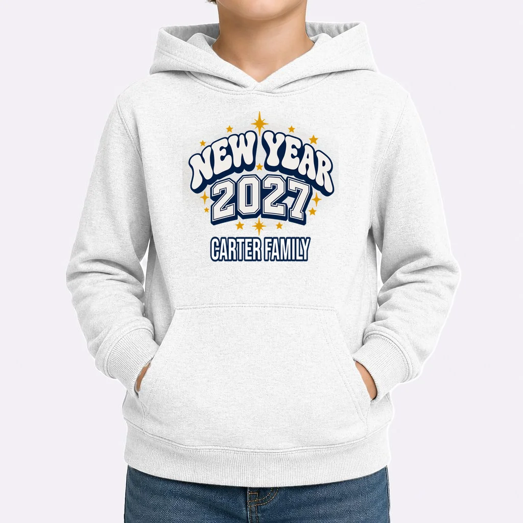 New Year 2027 Family Matching Shirt Design Kids Hoodie - Front 1