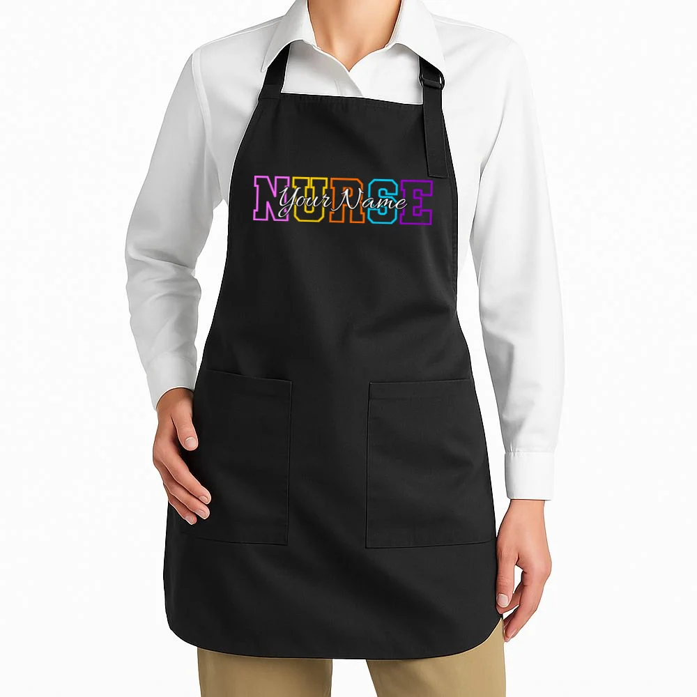 NURSE Your Name Personalized Nurse Custom Name Registered Nurse RN Gift Apron - Front 1