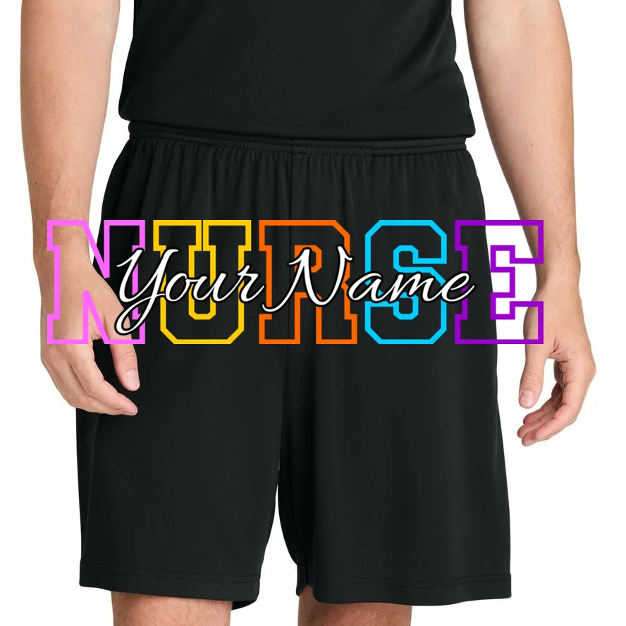 NURSE Your Name Personalized Nurse Custom Name Registered Nurse RN Gift Men's Shorts - Front 1