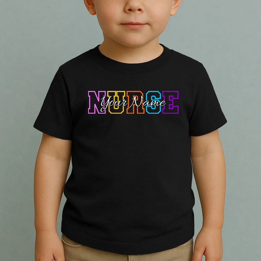 NURSE Your Name Personalized Nurse Custom Name Registered Nurse RN Gift Toddler T-Shirt - Front 1