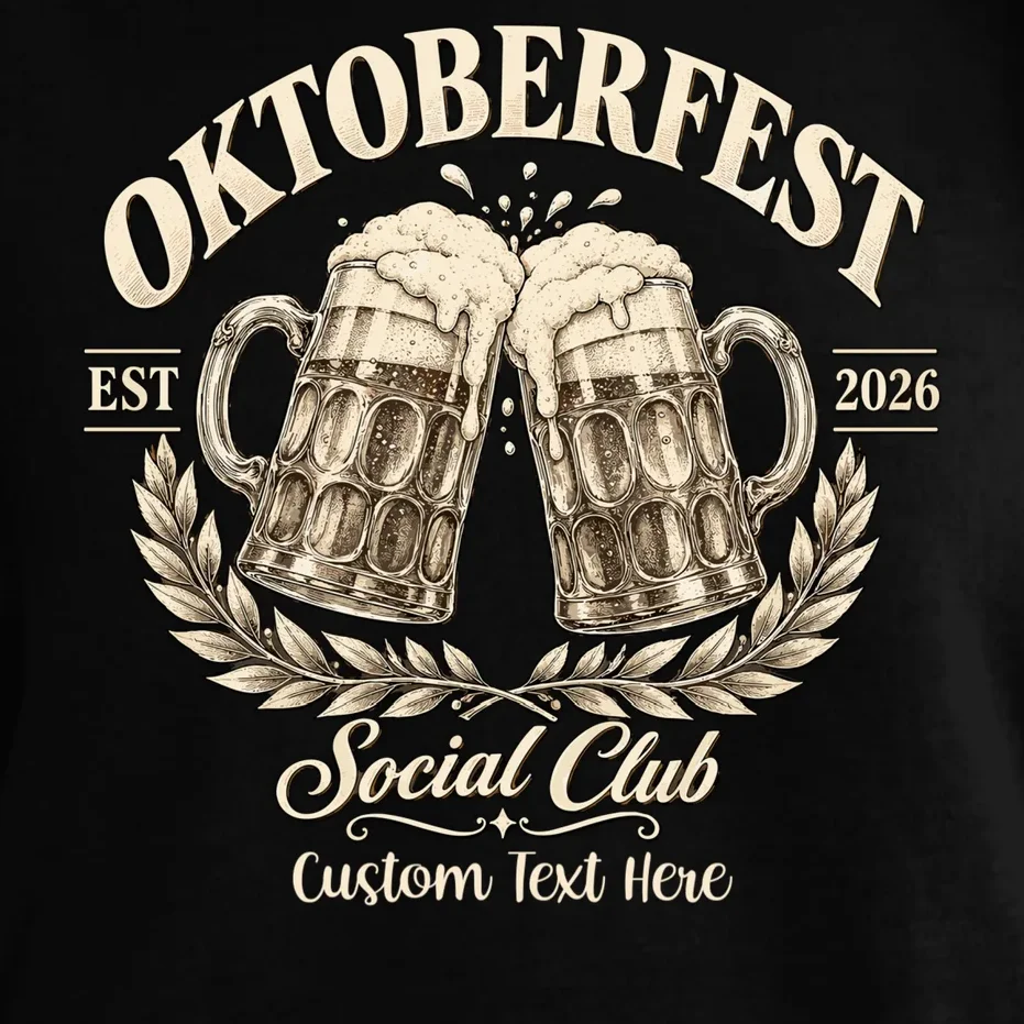 October fest 2026 Social Club Custom Text – Personalized Beer Mug Festival Comfort Colors Unisex T-Shirt - Front - Close-up