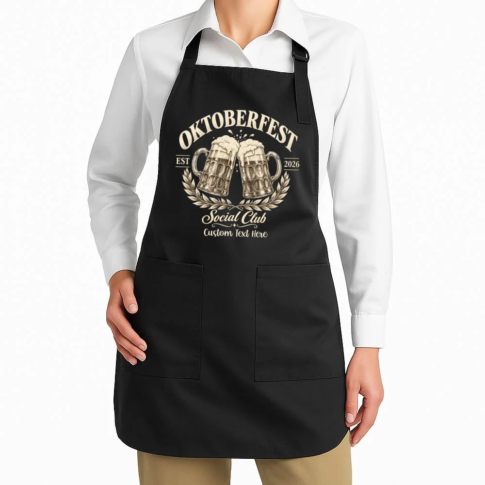 October fest 2026 Social Club Custom Text – Personalized Beer Mug Festival Apron - Front 1