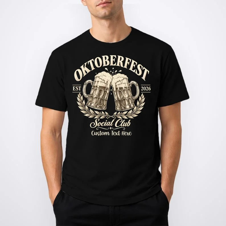 October fest 2026 Social Club Custom Text – Personalized Beer Mug Festival Men's T-Shirt - Front 1