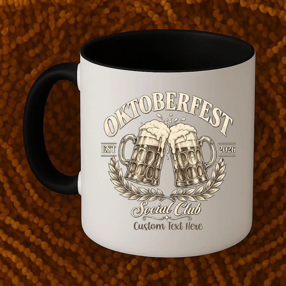 October fest 2026 Social Club Custom Text – Personalized Beer Mug Festival Mug - Front 1