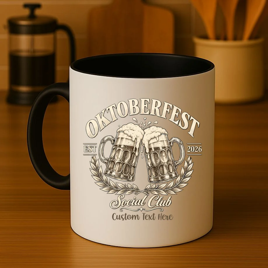 October fest 2026 Social Club Custom Text – Personalized Beer Mug Festival Mug - Front 3
