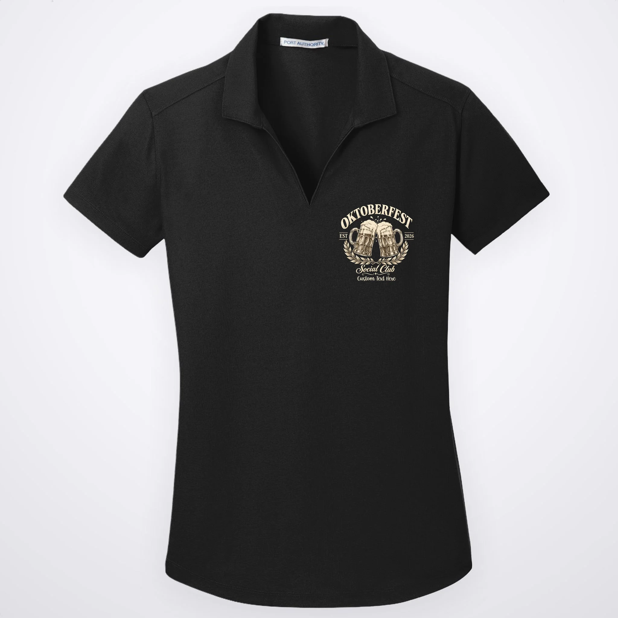 October fest 2026 Social Club Custom Text – Personalized Beer Mug Festival Women's Polo - Front