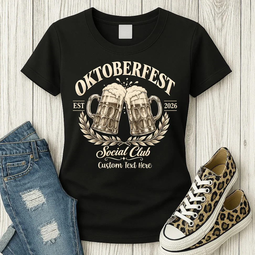 October fest 2026 Social Club Custom Text – Personalized Beer Mug Festival Women's T-Shirt - Front 2