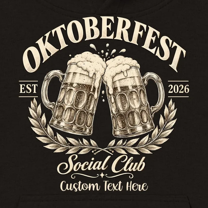 October fest 2026 Social Club Custom Text – Personalized Beer Mug Festival Kids Hoodie - Front - Close-up