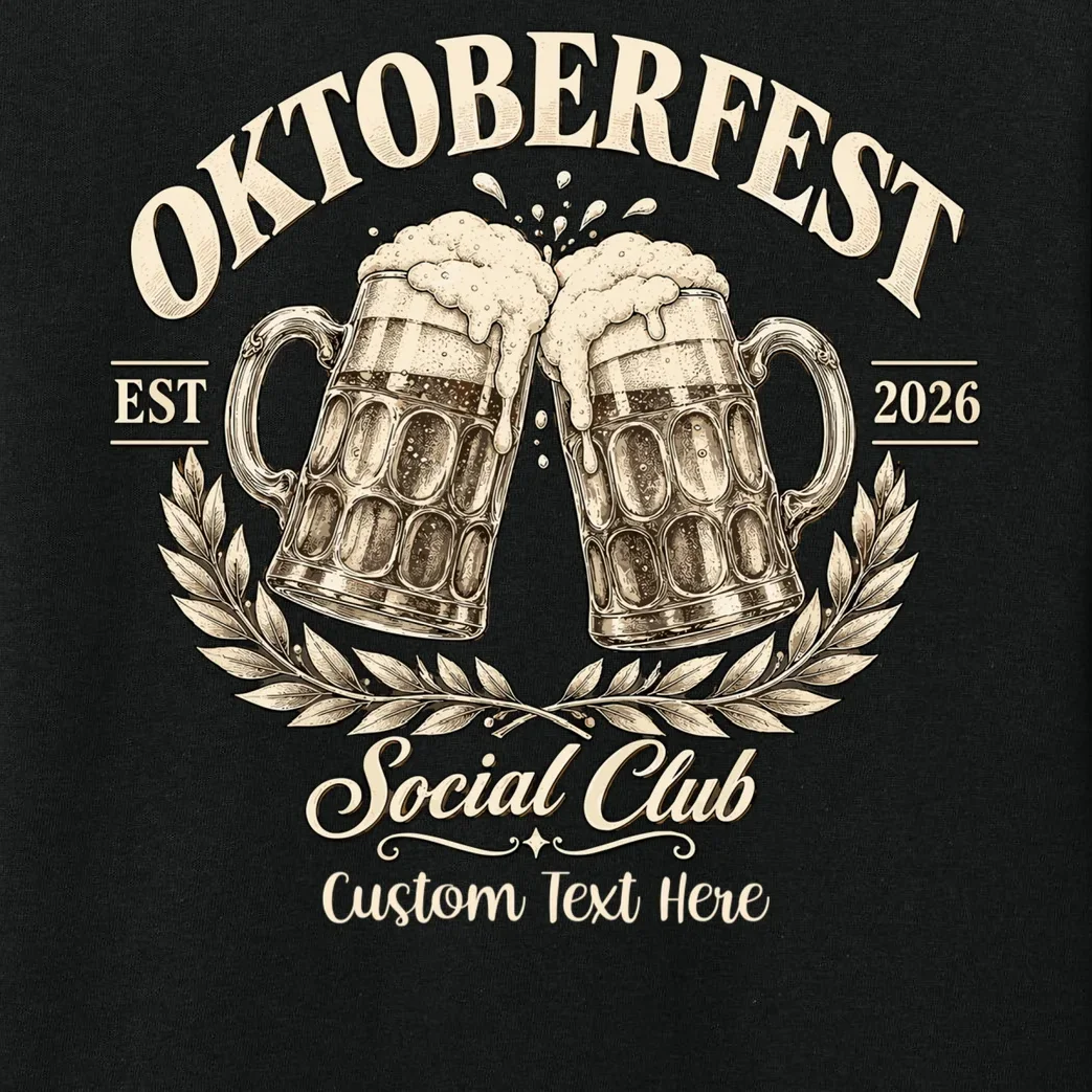 October fest 2026 Social Club Custom Text – Personalized Beer Mug Festival Kids Long Sleeve Pajamas - Front - Close-up