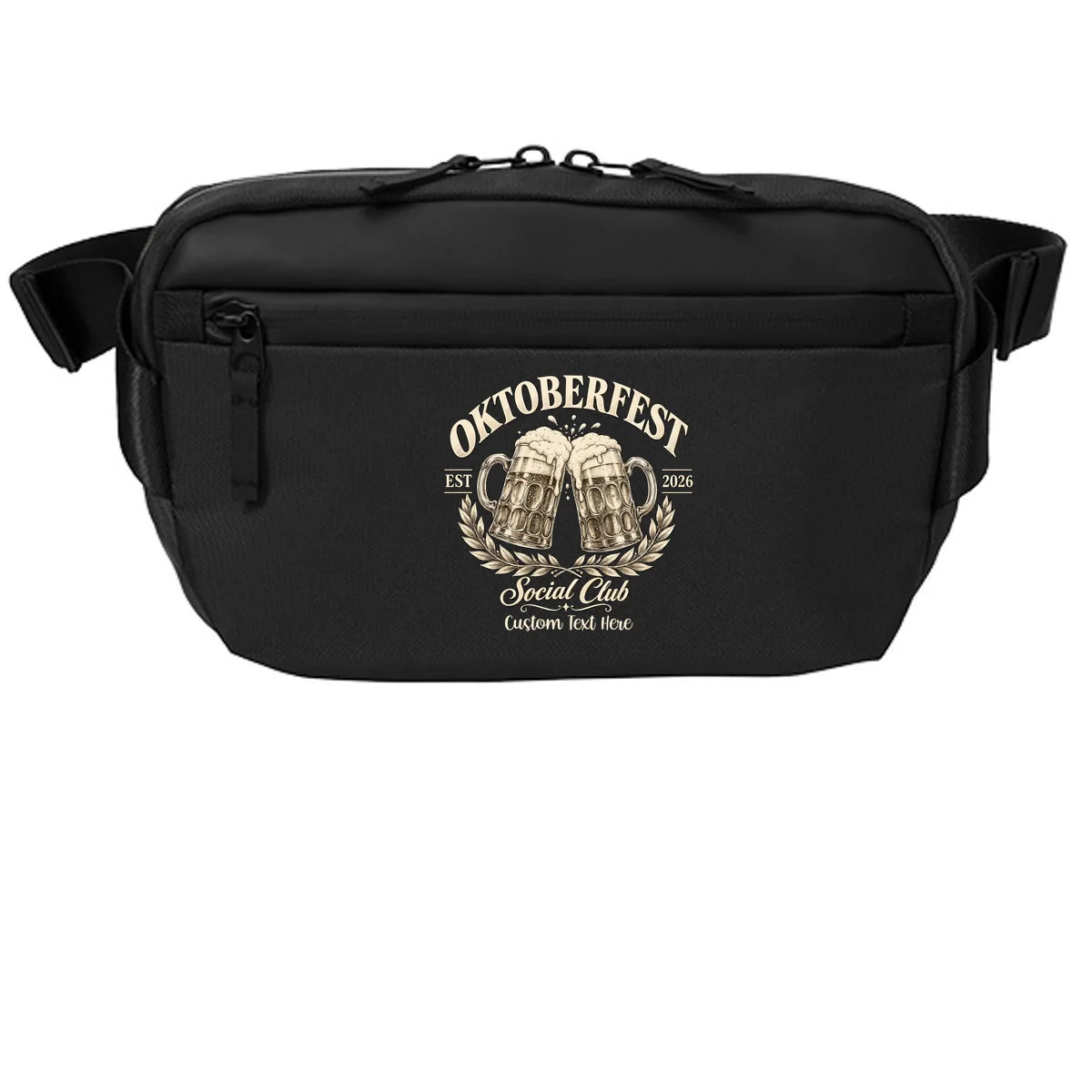 October fest 2026 Social Club Custom Text – Personalized Beer Mug Festival Crossbody - Front