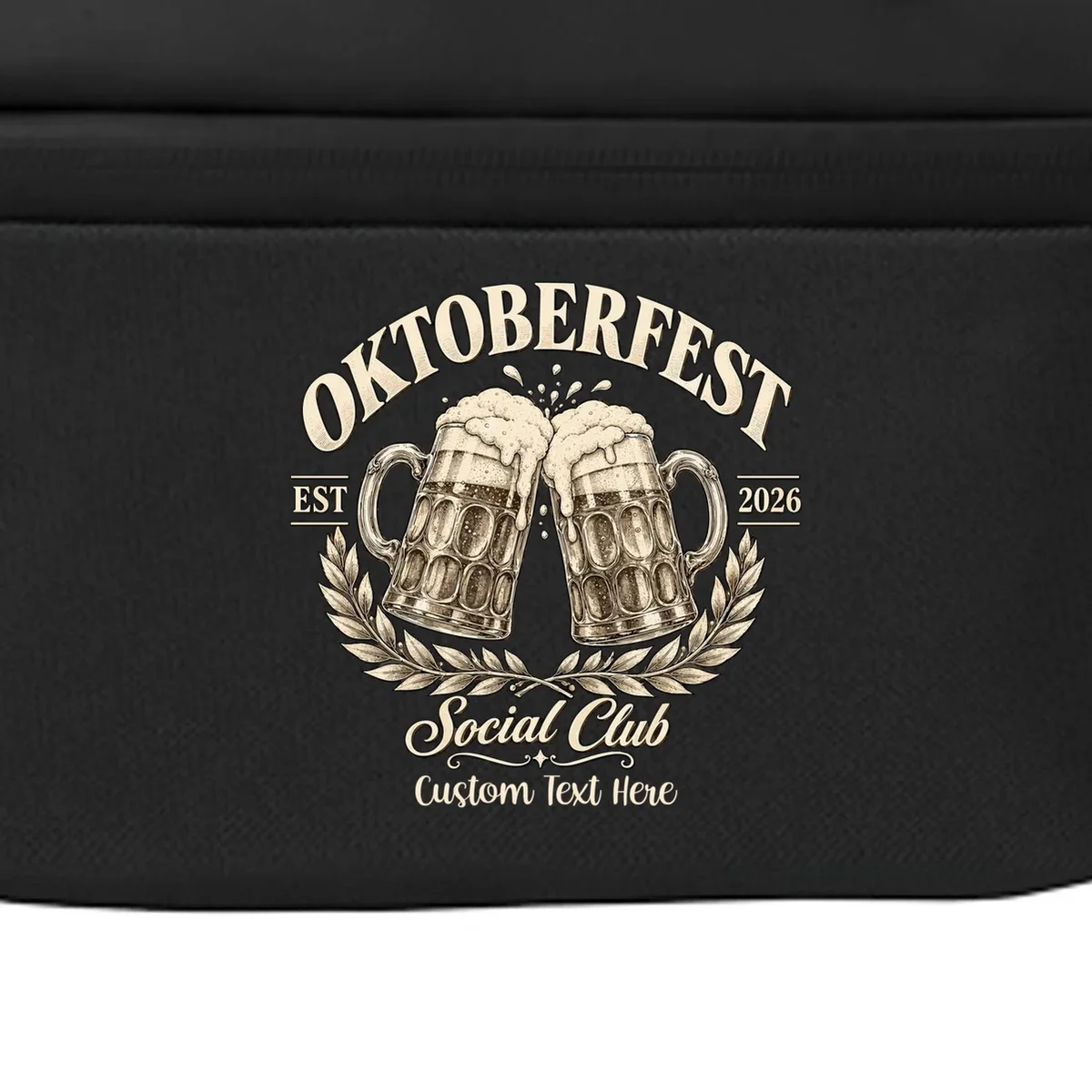 October fest 2026 Social Club Custom Text – Personalized Beer Mug Festival Crossbody - Front - Close-up