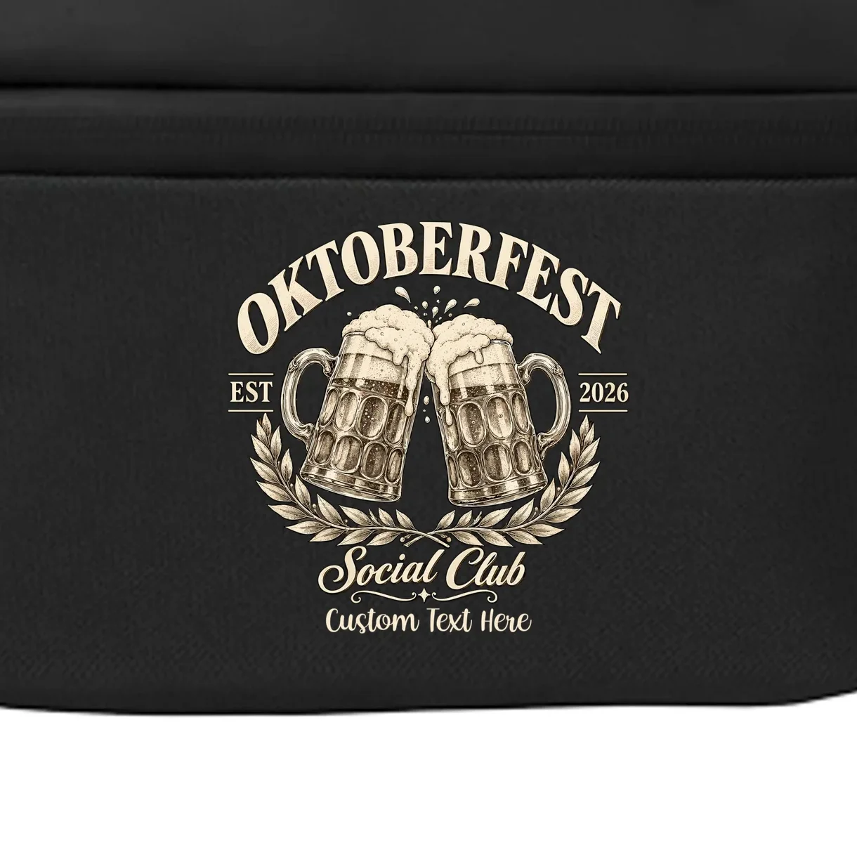 October fest 2026 Social Club Custom Text – Personalized Beer Mug Festival Crossbody - Front - Close-up