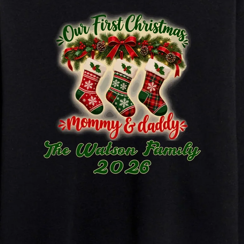 Personalized Our First Christmas as Mommy & Daddy Custom Name Men's Sweatsuit - Front - Close-up