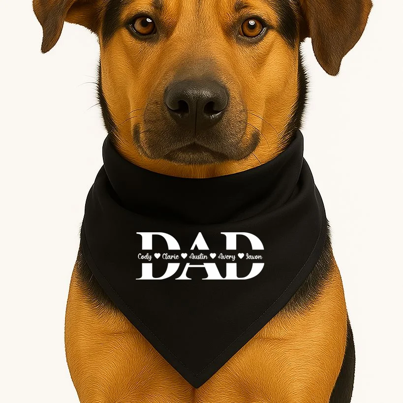 Our Little Legacy – Personalized Family Names Design Dog Bandana - Front 1