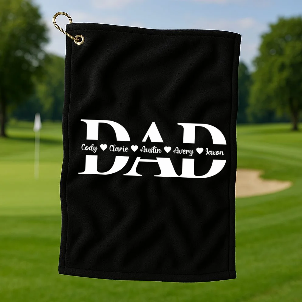 Our Little Legacy – Personalized Family Names Design Golf Towel - Front 1
