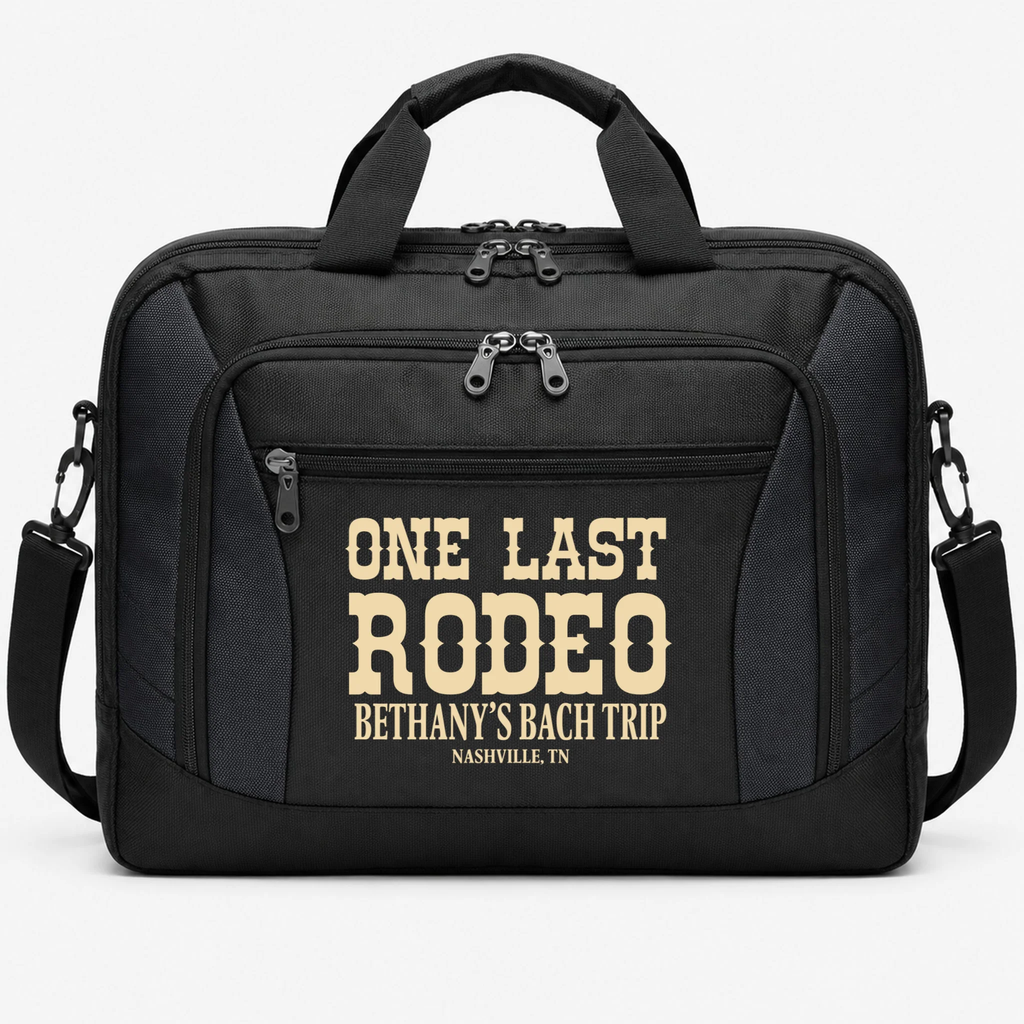 ONE LAST RODEO Bach Trip Nashville Customizable Briefcase - Front