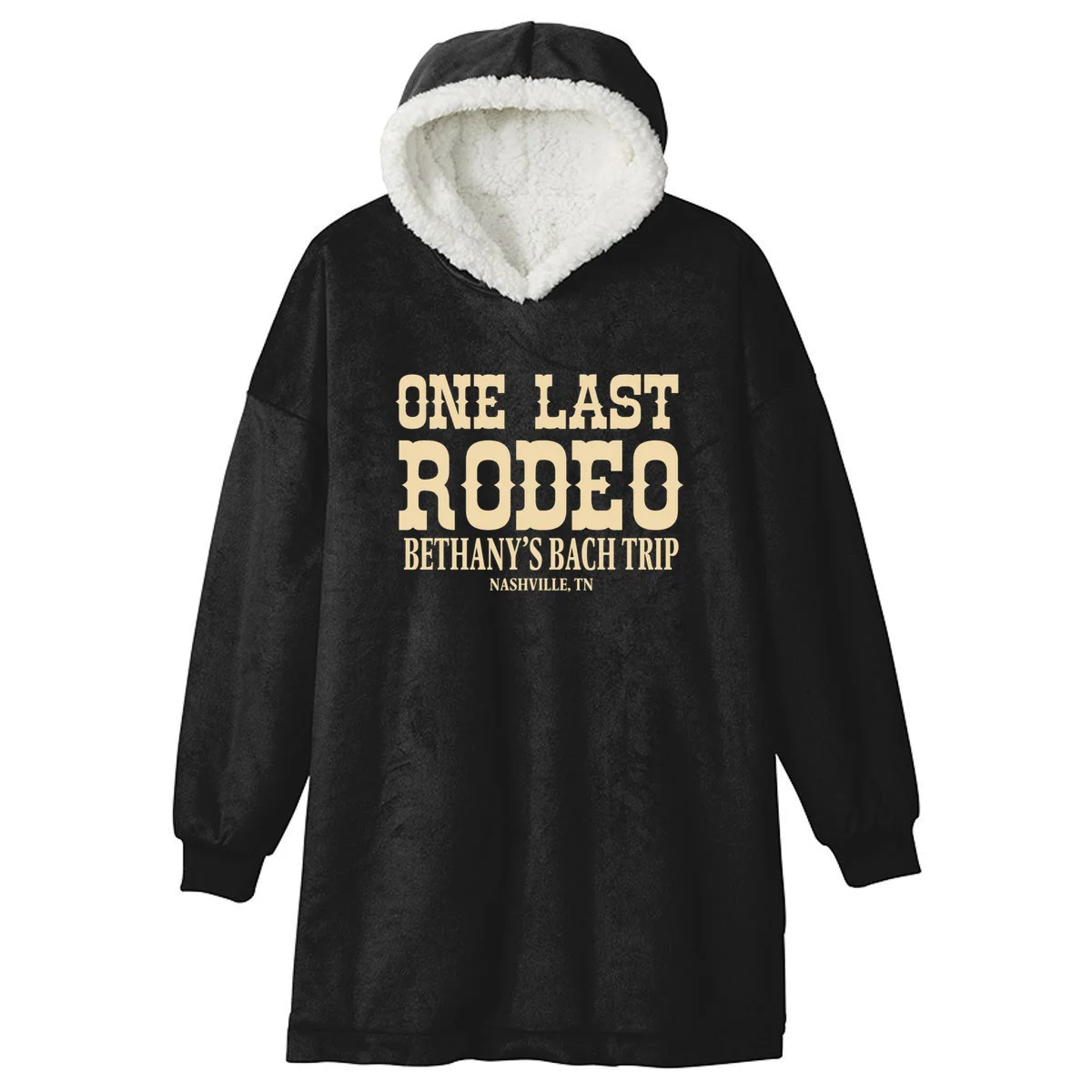 ONE LAST RODEO Bach Trip Nashville Customizable Hooded Blanket - Front