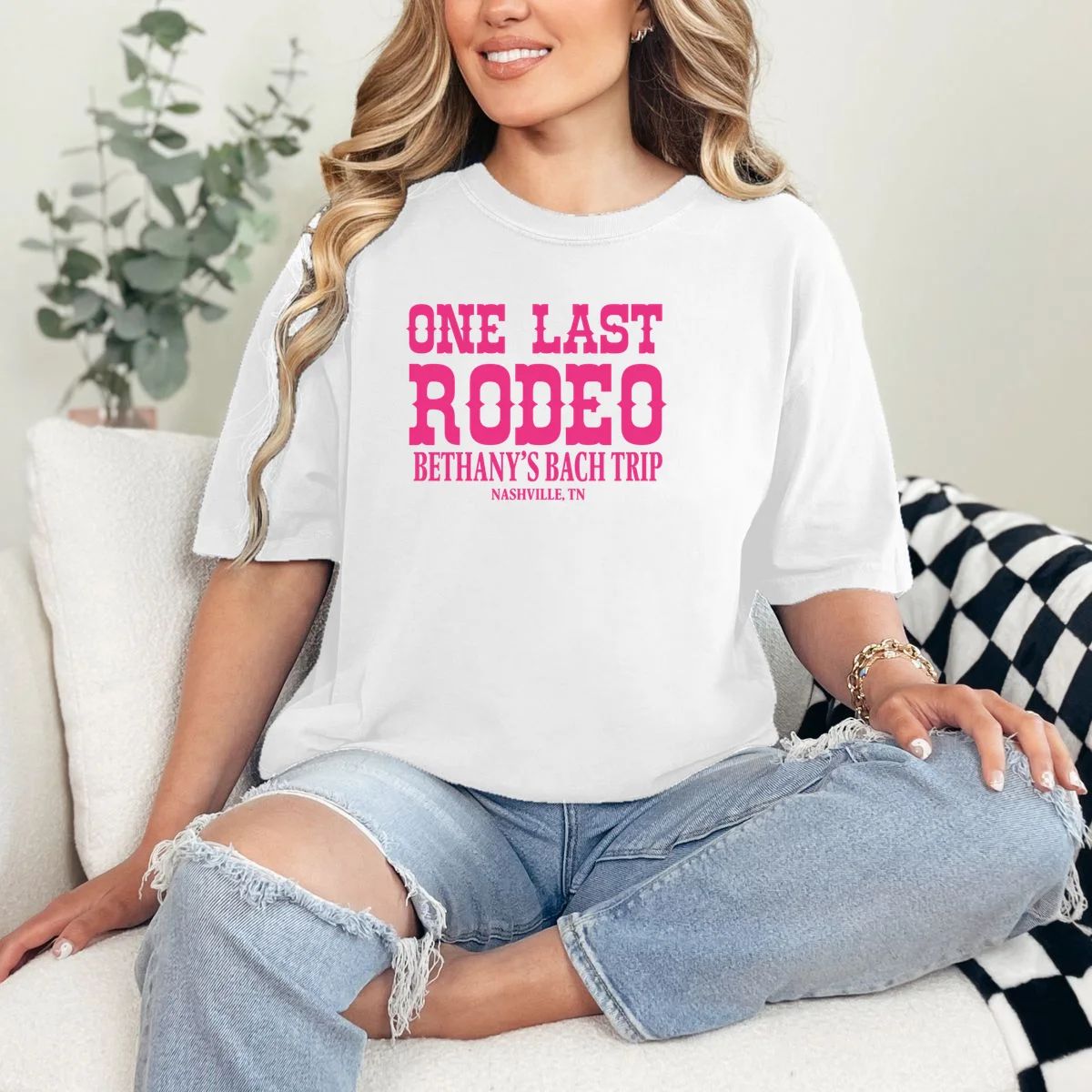ONE LAST RODEO Bach Trip Nashville Customizable T-Shirt - Front 1