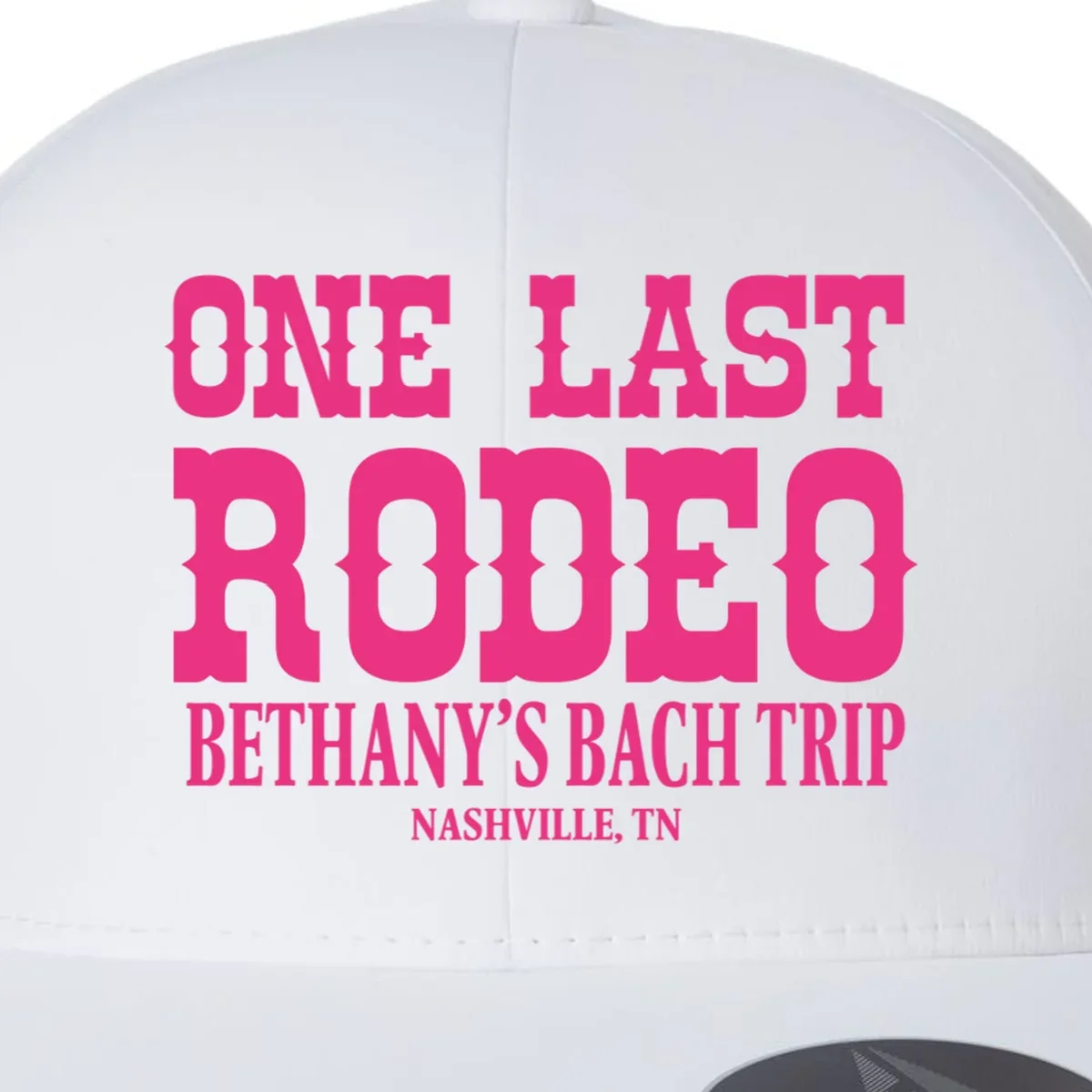 ONE LAST RODEO Bach Trip Nashville Customizable Flexfit Men's Snapback Hat - Front - Close-up