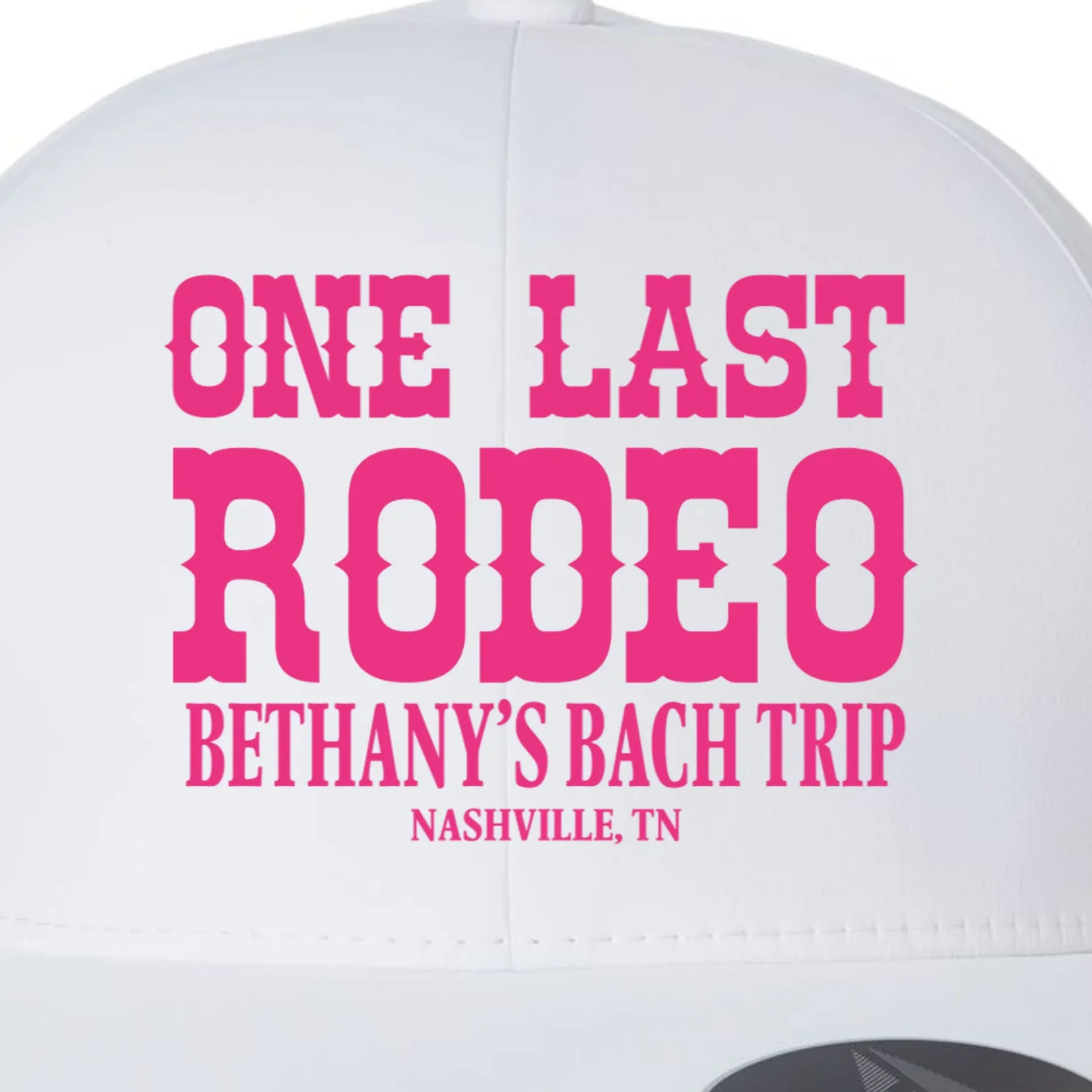 ONE LAST RODEO Bach Trip Nashville Customizable Flexfit Men's Snapback Hat - Front - Close-up