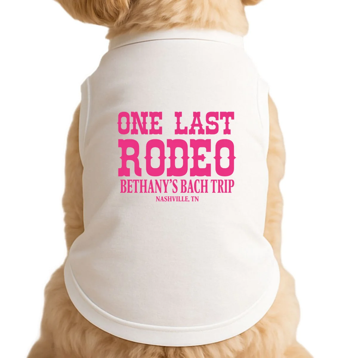 ONE LAST RODEO Bach Trip Nashville Customizable Doggie Tank - Front