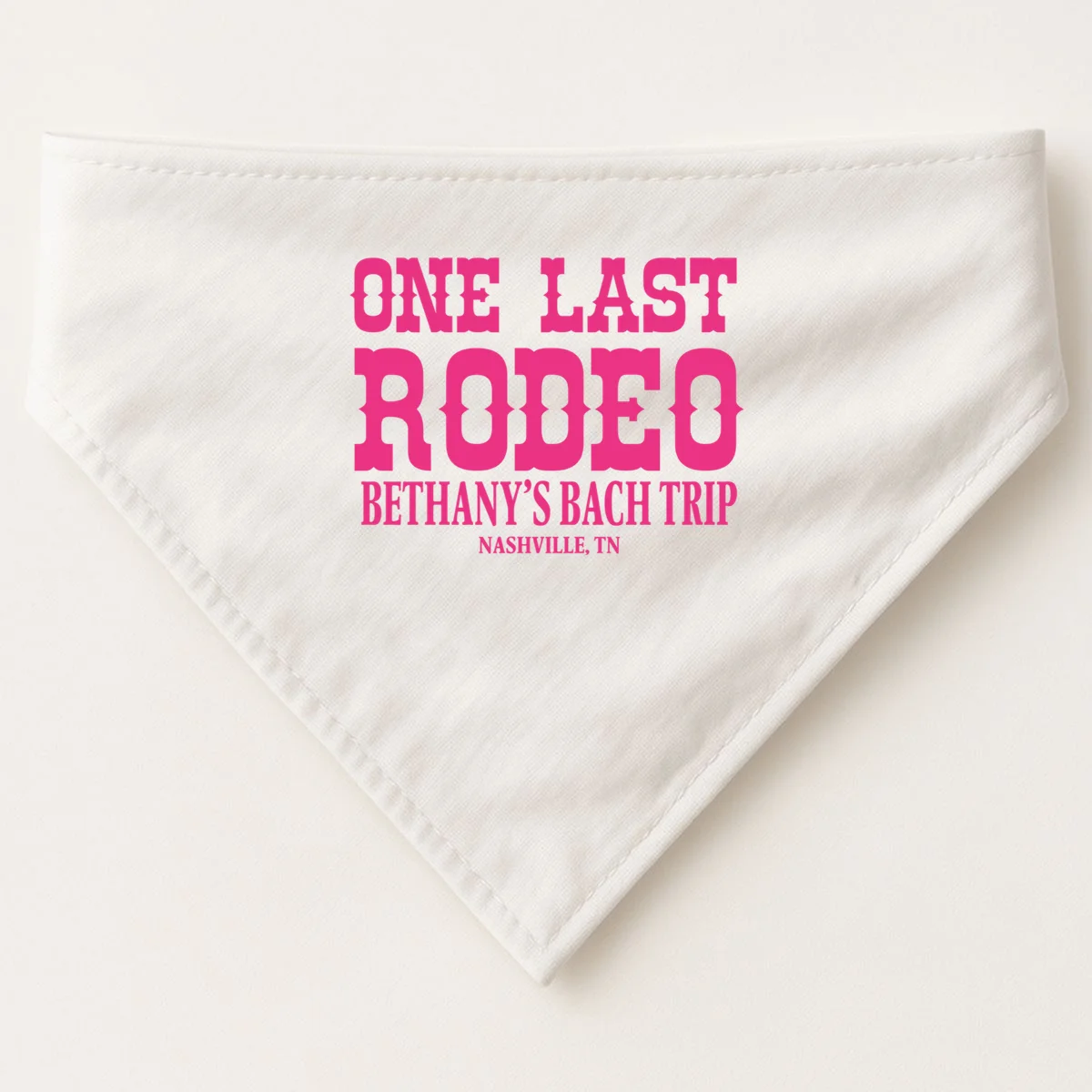 ONE LAST RODEO Bach Trip Nashville Customizable Dog Bandana - Front