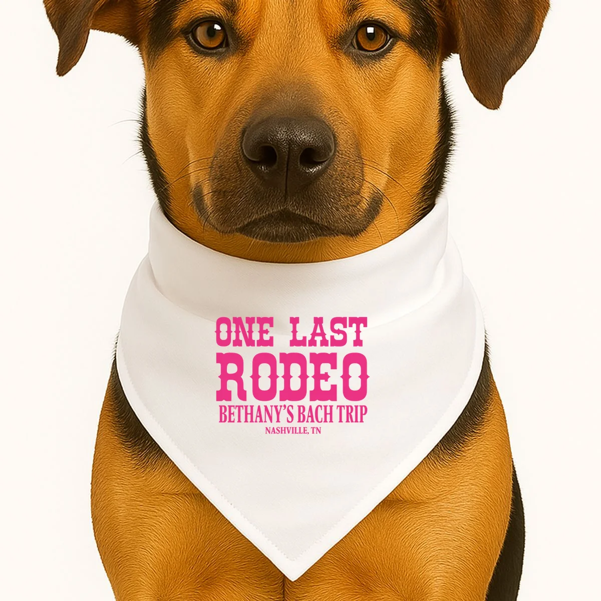 ONE LAST RODEO Bach Trip Nashville Customizable Dog Bandana - Front 1