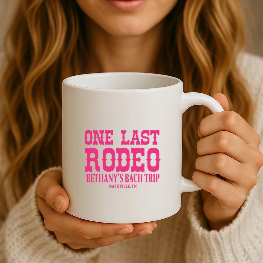 ONE LAST RODEO Bach Trip Nashville Customizable Coffee Mug - Front 2