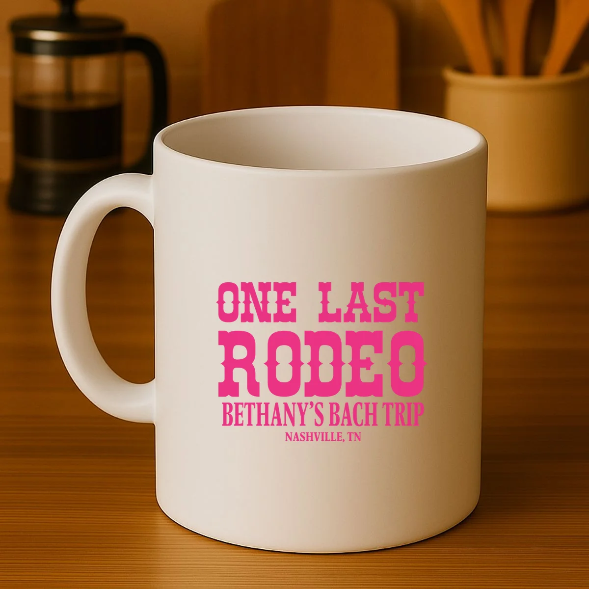 ONE LAST RODEO Bach Trip Nashville Customizable Coffee Mug - Front 3