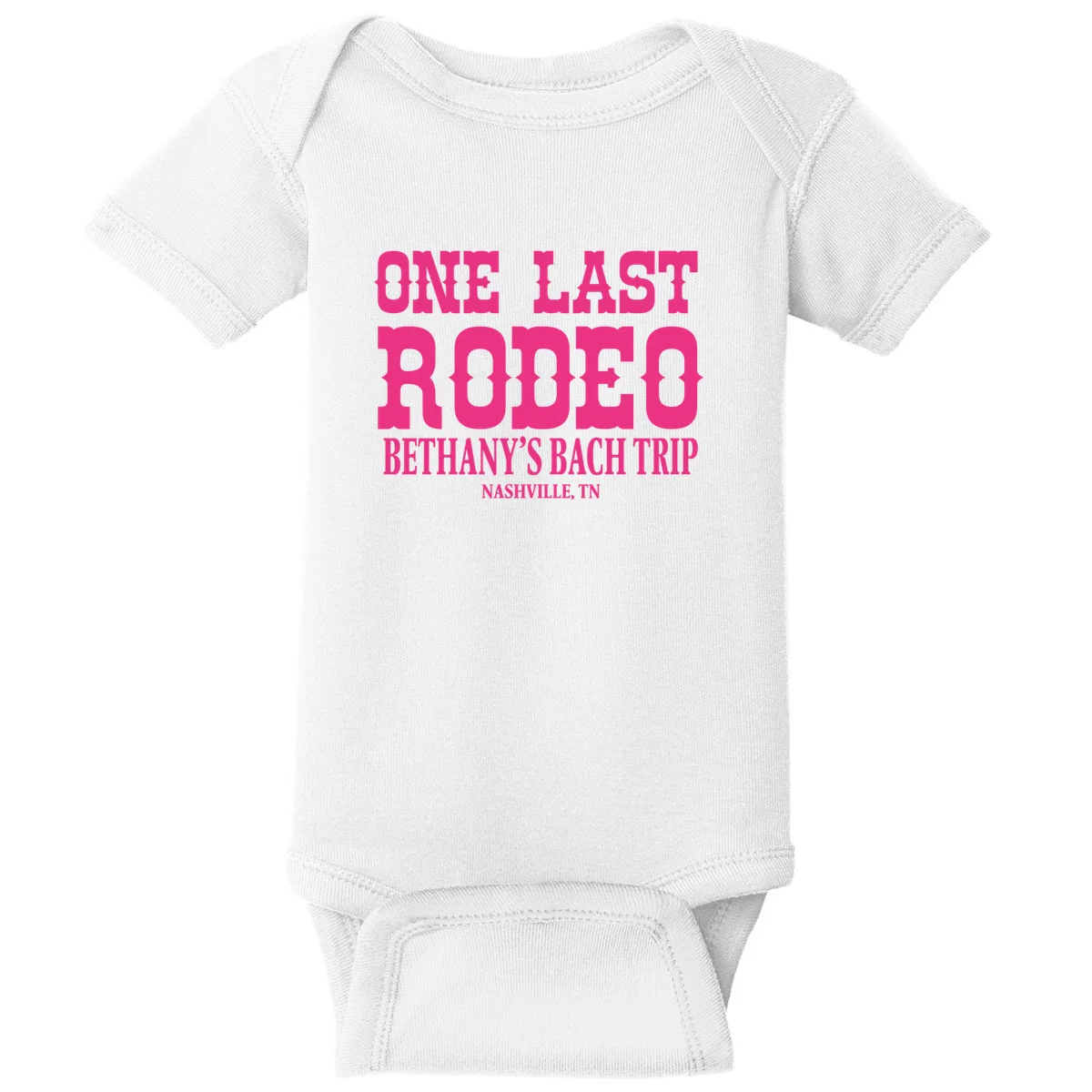 ONE LAST RODEO Bach Trip Nashville Customizable Baby Bodysuit - Front