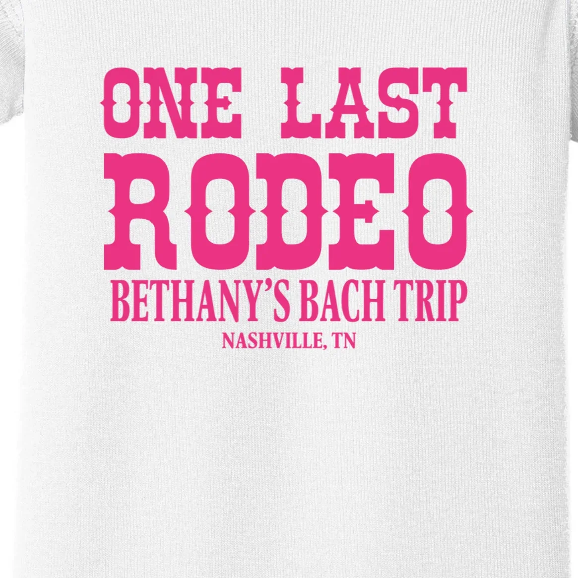 ONE LAST RODEO Bach Trip Nashville Customizable Baby Bodysuit - Front - Close-up