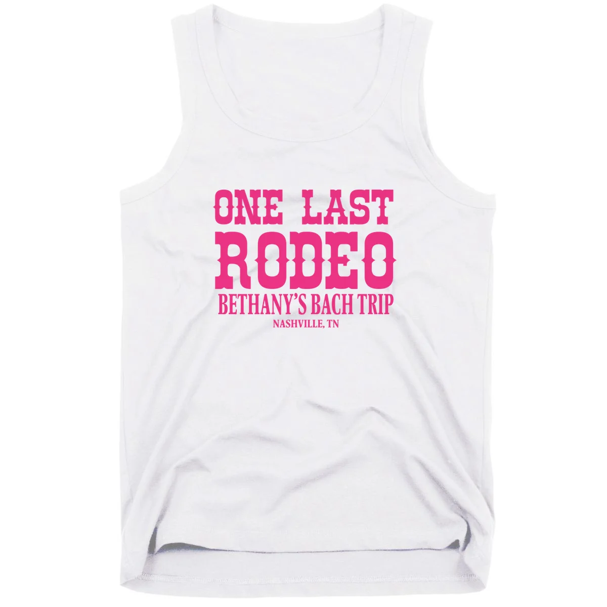ONE LAST RODEO Bach Trip Nashville Customizable Tank Top - Front